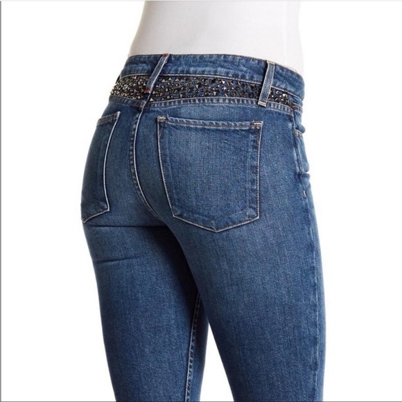 AO.LA Alice + Olivia Good Mid Rise Studded Skinny Jeans - Picture 1 of 9